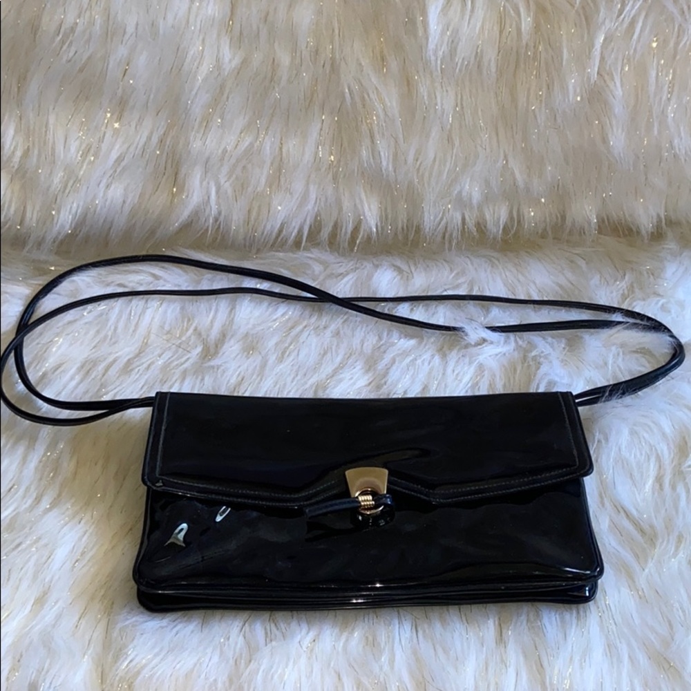 Black clutch with strap